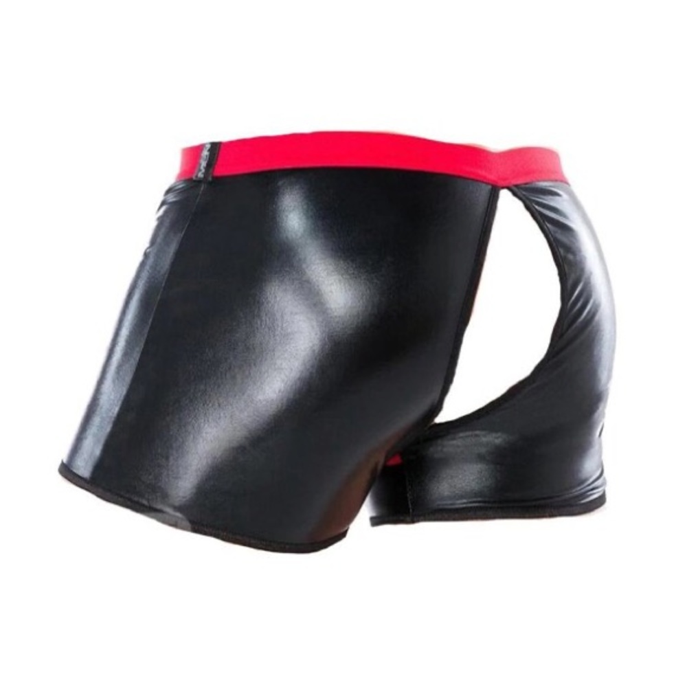 Men's Open Crotch Underwear Sexy Man Patent Leather Night Club Stage Underwear - Picture 3 of 3